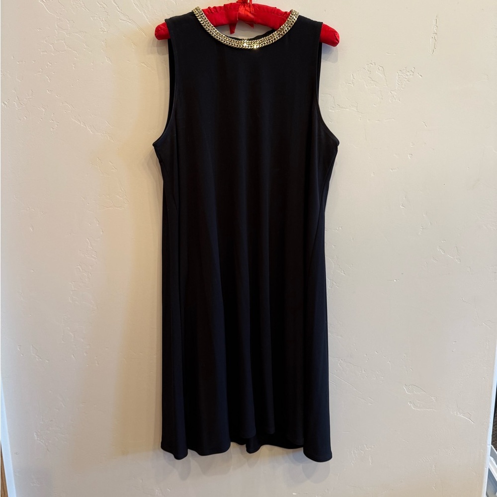 Carmen Marc Valvo Black Dress with Silver Accents